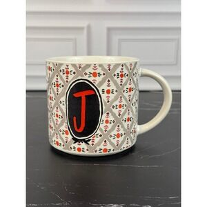 By Anthropologie Monogram Mug Letter "J" Ralph Waldo Emerson Quote 3 3/4"